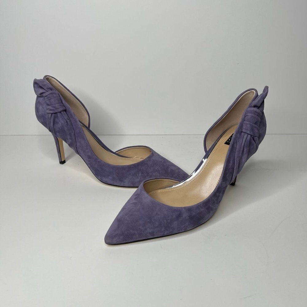 White‎ House Black Market Ella Bow Violet Vista Pumps Heels 9.5 M